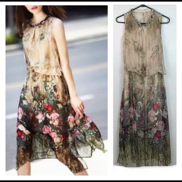 Silk Midi/Maxi Queen Mulock dress NWT - Picture 1 of 2